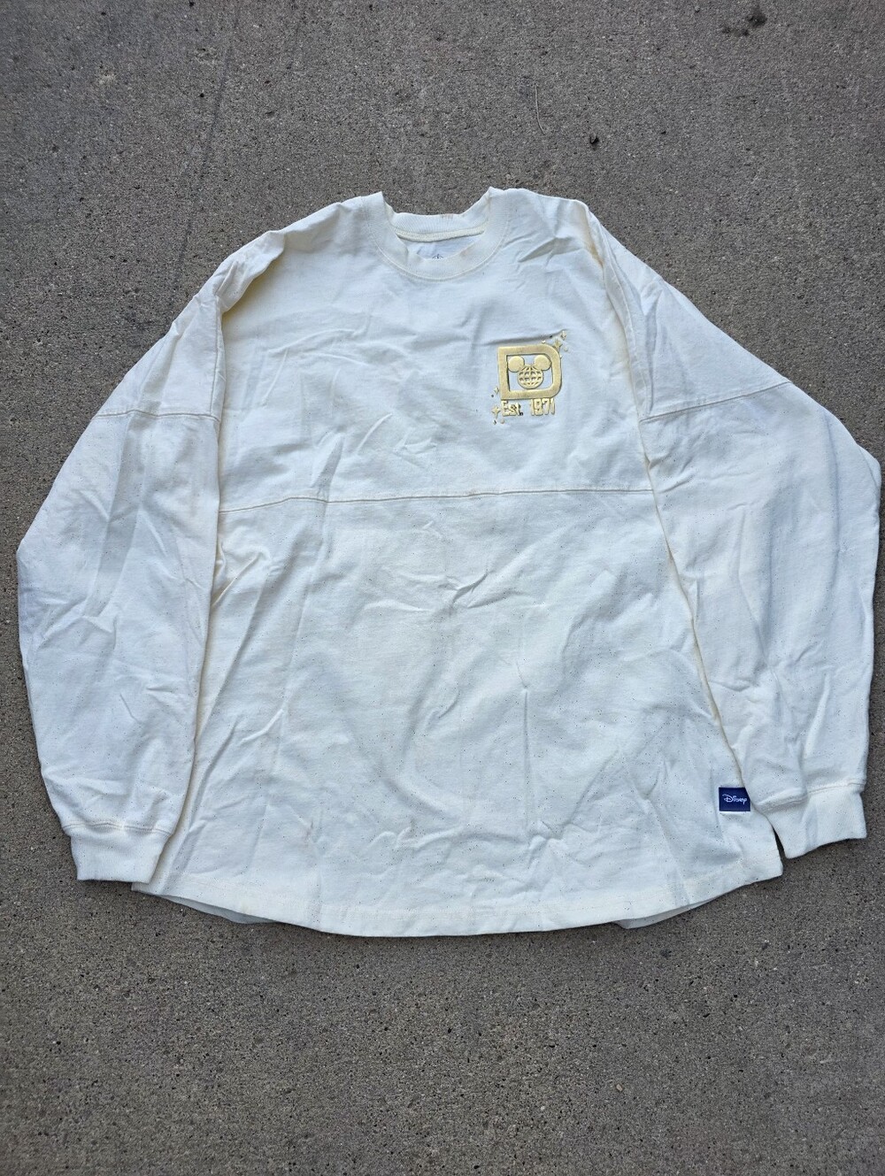 Disney Cream Long-Sleeve Jersey with Yellow Patch